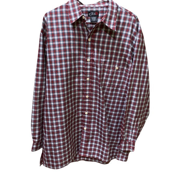 CSX 21 Blurred Lined Plaid Button Down Shirt - Picture 1 of 8